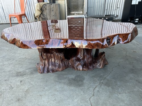 Redwood burl table - burl,
